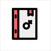 A book with a male symbol on it vector