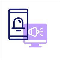 A phone and a computer with a phone icon vector
