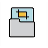 A folder icon with a yellow square vector
