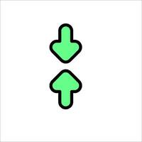 Two green arrows pointing in opposite directions vector