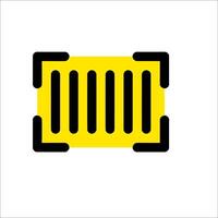 A yellow and black square box with bars on it vector