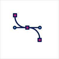 A blue and pink line connecting two points vector