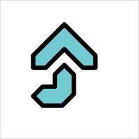 A blue arrow pointing up and down on a white background vector