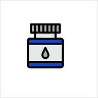 A bottle of ink with a drop of liquid inside vector