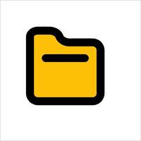 A yellow folder icon on a white background vector