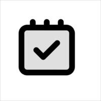 A calendar icon with a tick mark on it vector