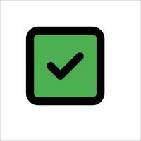 A green check mark in a square icon vector