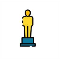 The oscar award icon is shown on a white background vector