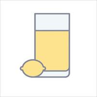 A glass of lemonade with a lemon slice vector