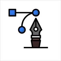 A pen and ink are connected to a computer vector