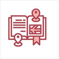 A map pin and book icon vector