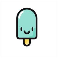 A cartoon ice cream popsicle with a smiley face vector