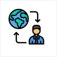 Businessman with globe icon vector