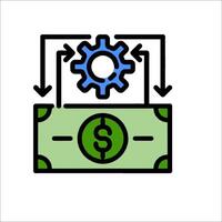 Money and gears icon illustration vector