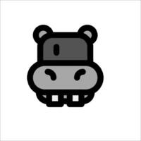 A black and white hippo icon on a white background vector