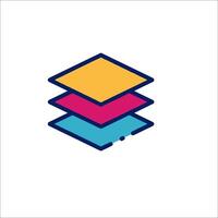 A stack of colorful cubes on a white background vector