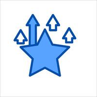 A star with arrows pointing up and down vector