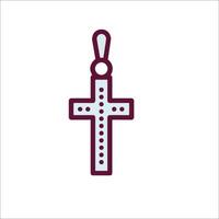 A cross with a silver chain on it vector