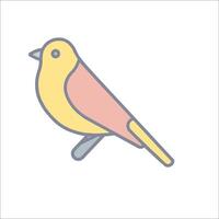 A bird icon with a pink and yellow beak vector