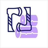 A purple and blue icon of a hammer vector