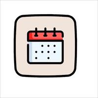 A calendar icon on a white background vector