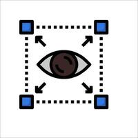 A square with an eye in the middle and arrows pointing to it vector