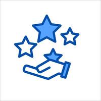 A hand holding a star icon vector