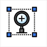 A magnifying glass icon on a white background vector