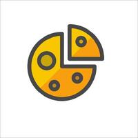 A slice of pizza icon with a slice of cheese vector