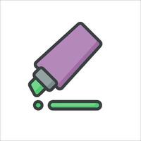 A purple marker with a green tip on it vector