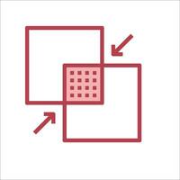 A red square with a square and a square with arrows vector