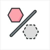 A stick and a hexagon icon vector