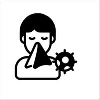 A black and white icon of a man with a mask vector