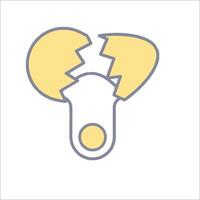 A broken light bulb icon vector