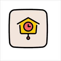 A cuckoo clock icon on a white background vector