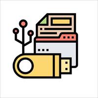 Usb flash drive icon illustration vector