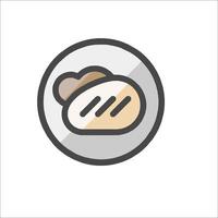 Bread icon in a circle on a white background vector