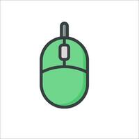 A green computer mouse icon on a white background vector