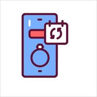 A phone with a calendar icon on it vector