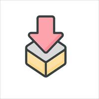 A box with an arrow pointing to it vector