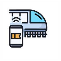 A train with a phone and a wifi signal vector