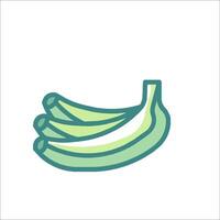 Bananas are shown in a line drawing on a white background vector