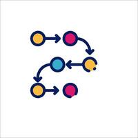 A diagram of a process with arrows and circles vector