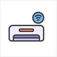 A printer with a wifi icon on it vector