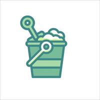 A bucket with a spoon and a spoon in it vector