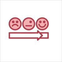 A red line icon with three emoticions vector