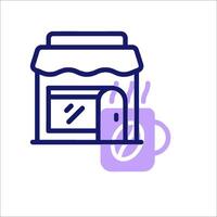 A coffee shop icon with a cup of coffee vector