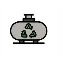 A gas tank with a recycling symbol on it vector