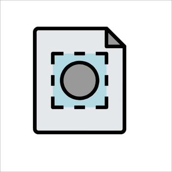 un archivo icono con un circulo en el medio vector