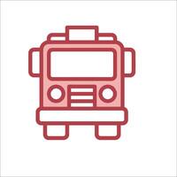 A red bus icon on a white background vector